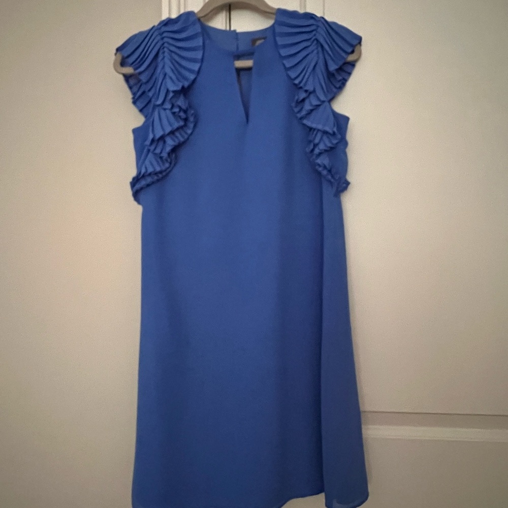 Vince Camuto Blue Ruffle Sleeve Mini Dress